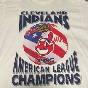 vintage cleveland indians 1995 american league champions shirt